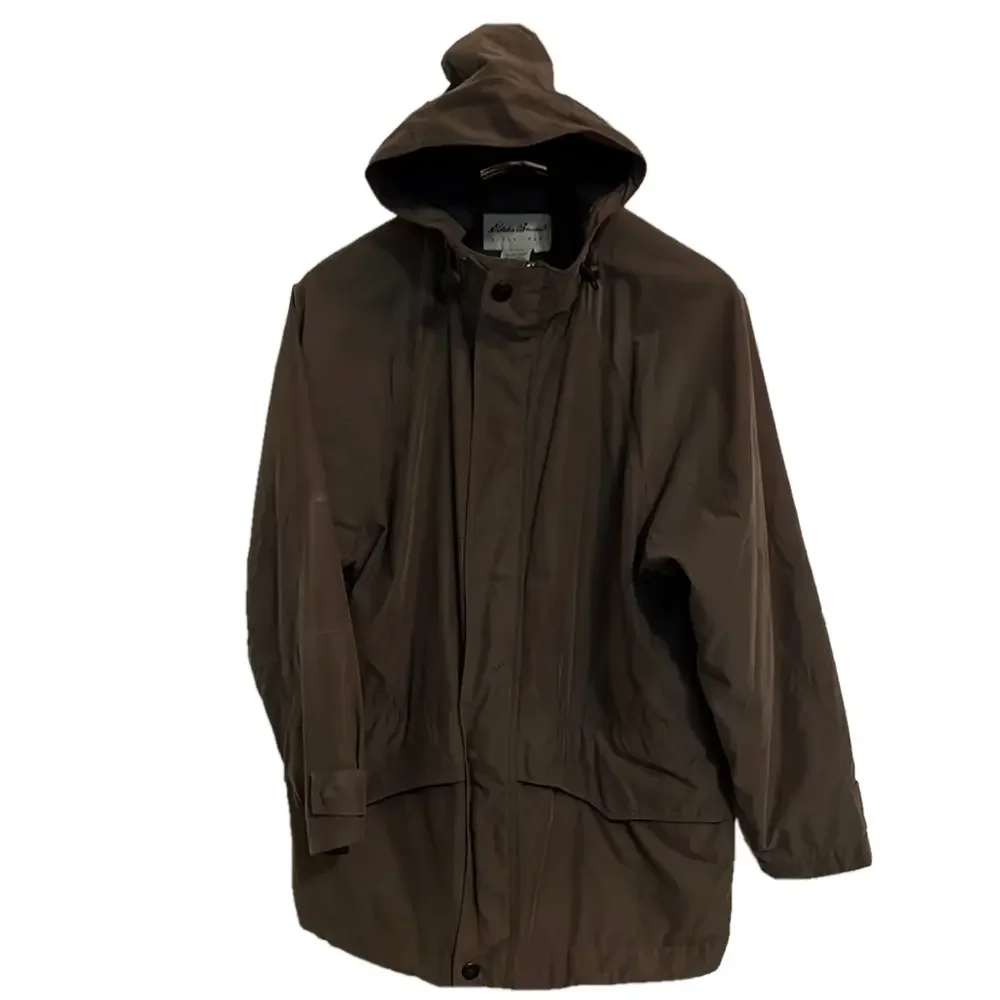 Eddie Bauer Men's S/P Olive Green Coat with Hood